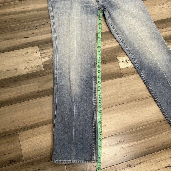 Men's Vintage Levi's Orange Tab Size 30x30 Bootleg Creased Front - Picture 10 of 11